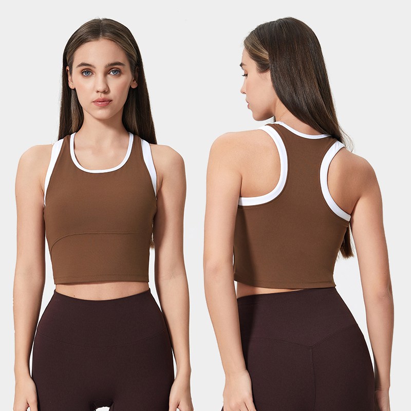 Women's contrasting I-shaped yoga vest