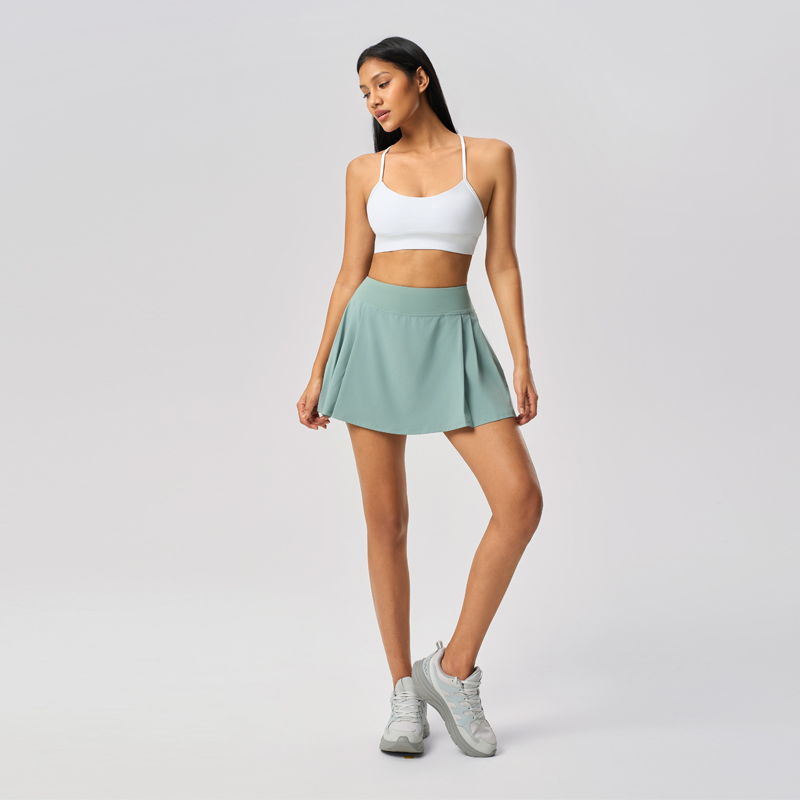 Women's yoga shorts sports skirt Asakusa Green  