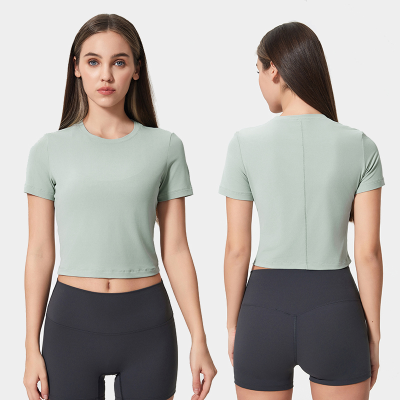 Women's yoga outfit versatile casual sports short sleeved