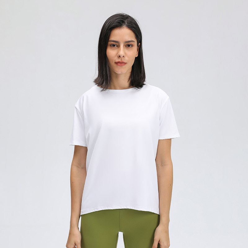 Women's fashionable and versatile short sleeved outerwear WHITE  