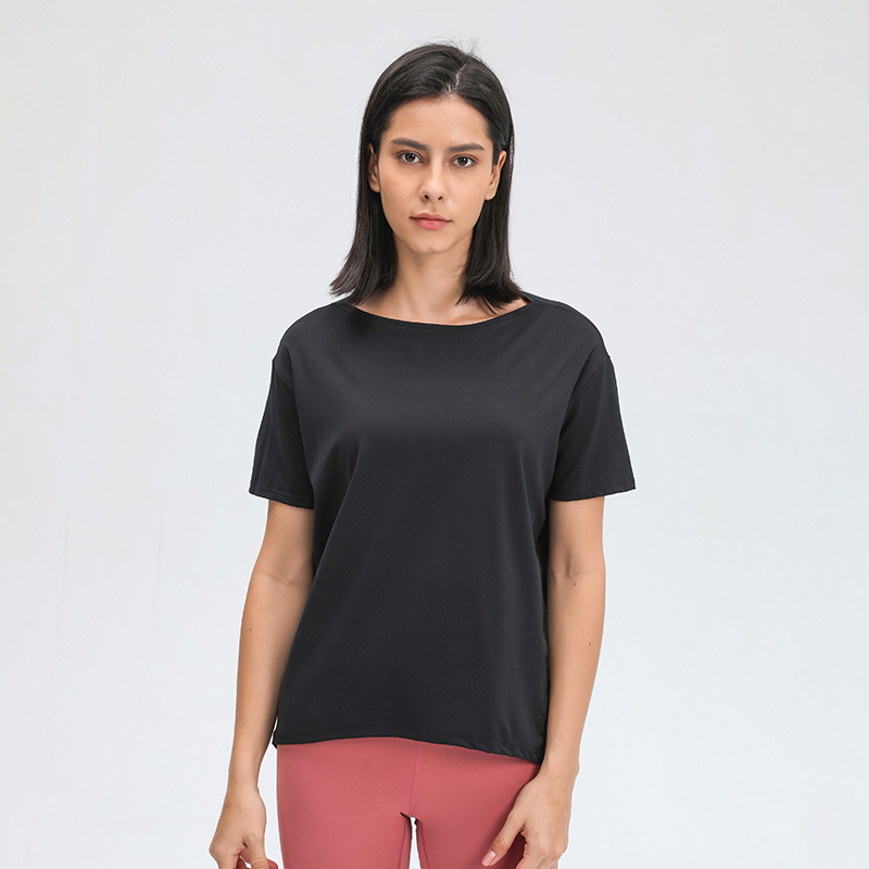 Women's fashionable and versatile short sleeved outerwear BLACK