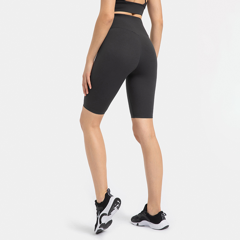 Women's T-line yoga pants peach hip high waisted sports shorts Iron Grey