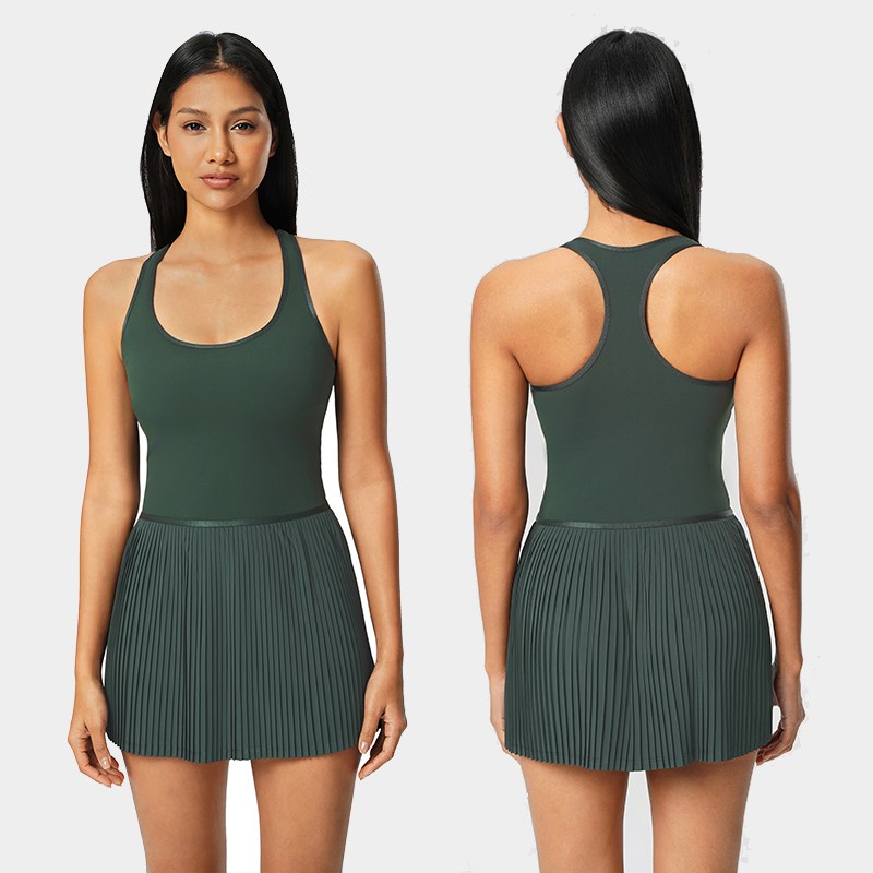 Women's beautiful back sports dress with breast pad for women