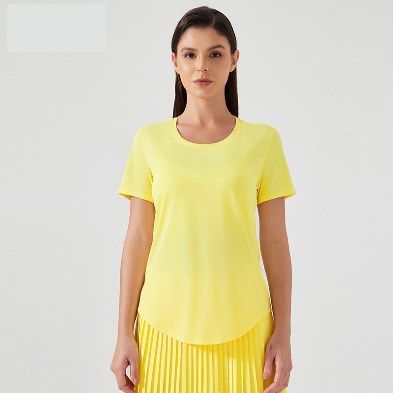 Women's versatile sports top with slim fit and fitness short sleeves Beam Yellow