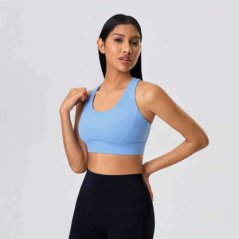 Women's yoga bra with adjustable buckle sports bra, high-strength fitness vest Sinatra Blue  