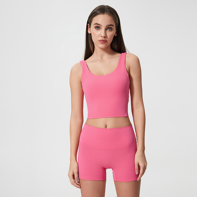 Women's fitness sports vest breathable yoga vest style bra Cherry Blossom Pink  