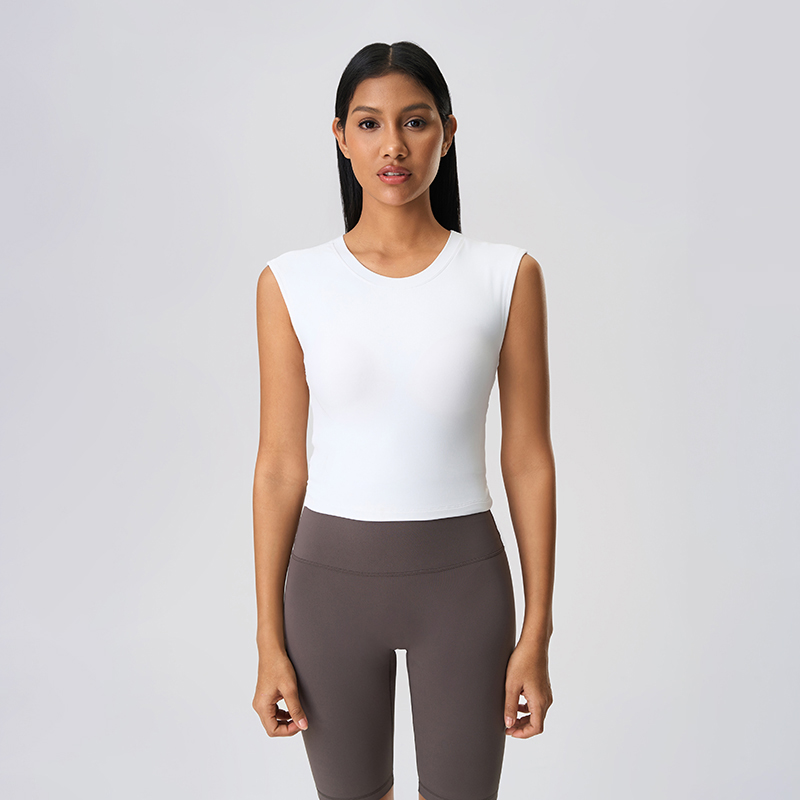 Women's beautiful back fitness vest White  